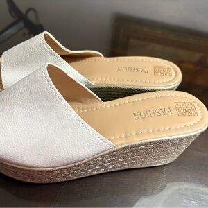 Women's White Wedge Sandals